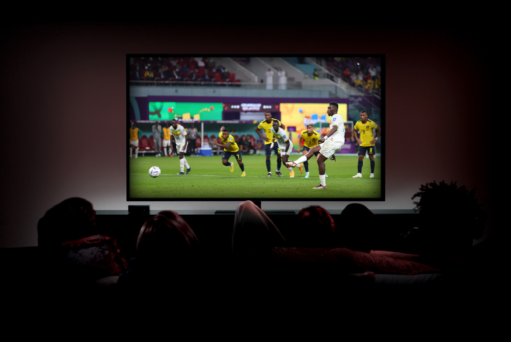 People watching soccer